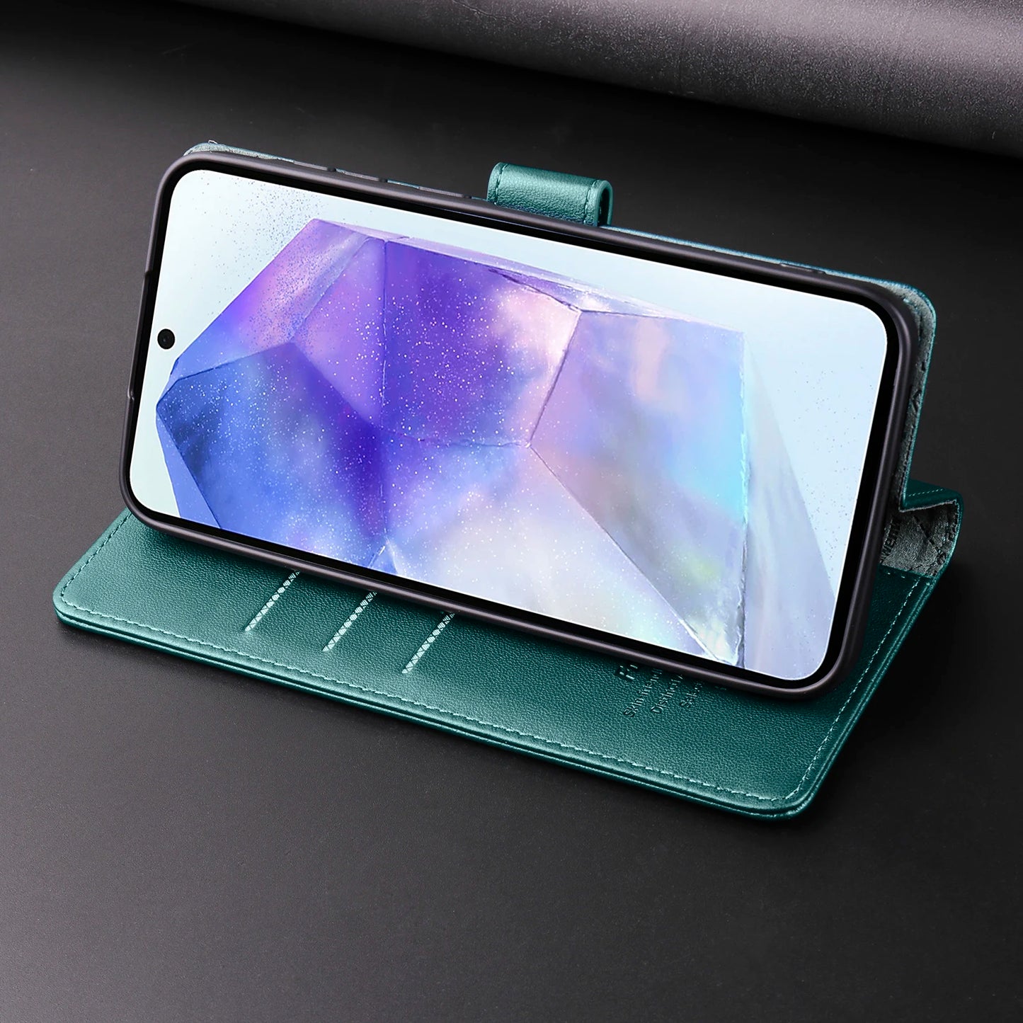 Luxury Leather Wallet Flip Case for Samsung S24 Ultra S23 Plus S22 Pro S21 FE S20 Galaxy A55 A35 A25 A15