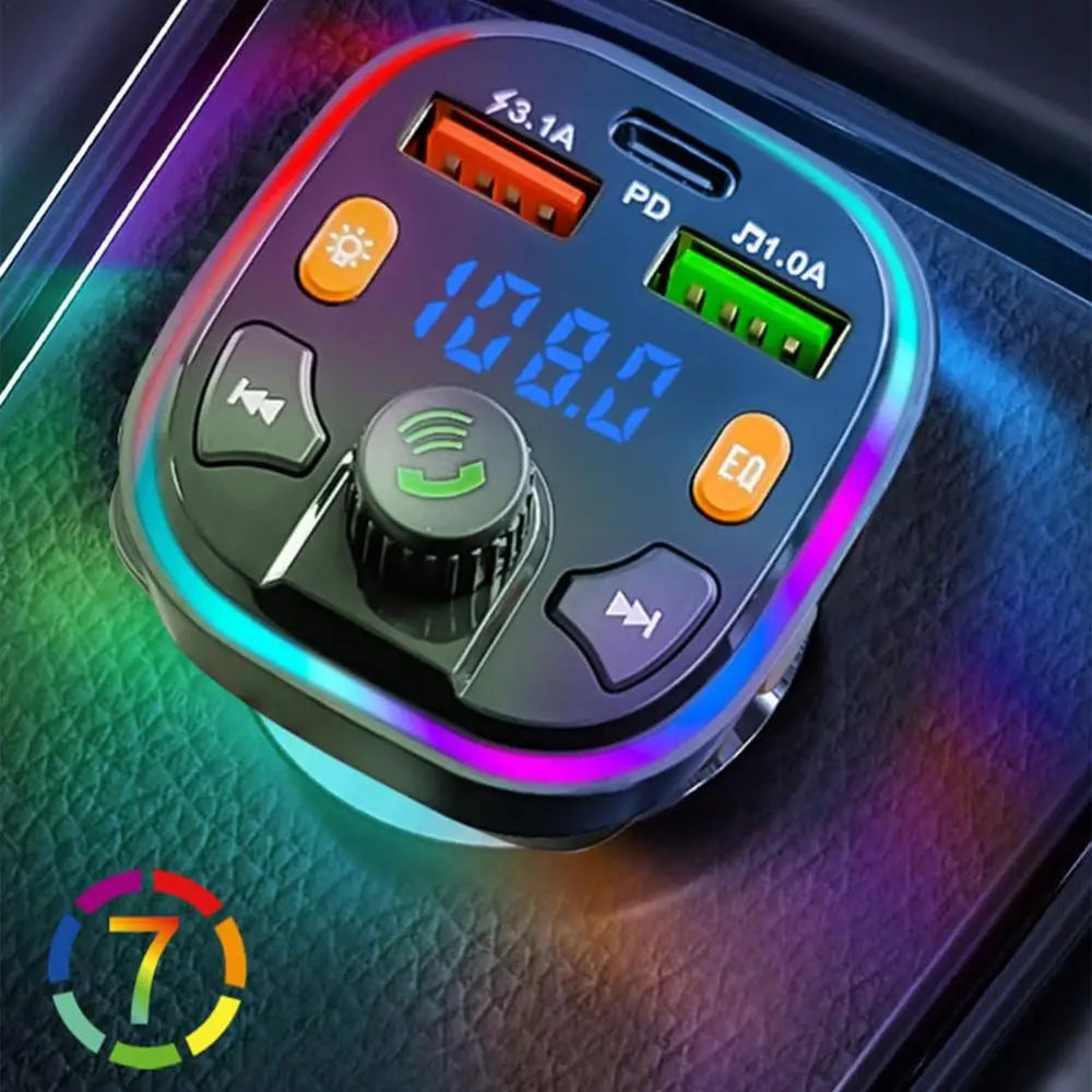 FM Transmitter For Car Blue Tooth Fast Charging