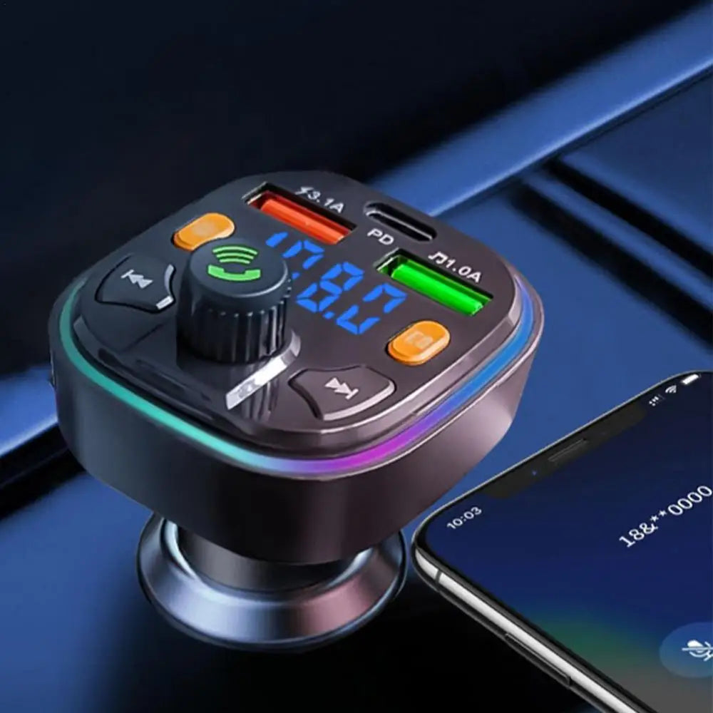 FM Transmitter For Car Blue Tooth Fast Charging