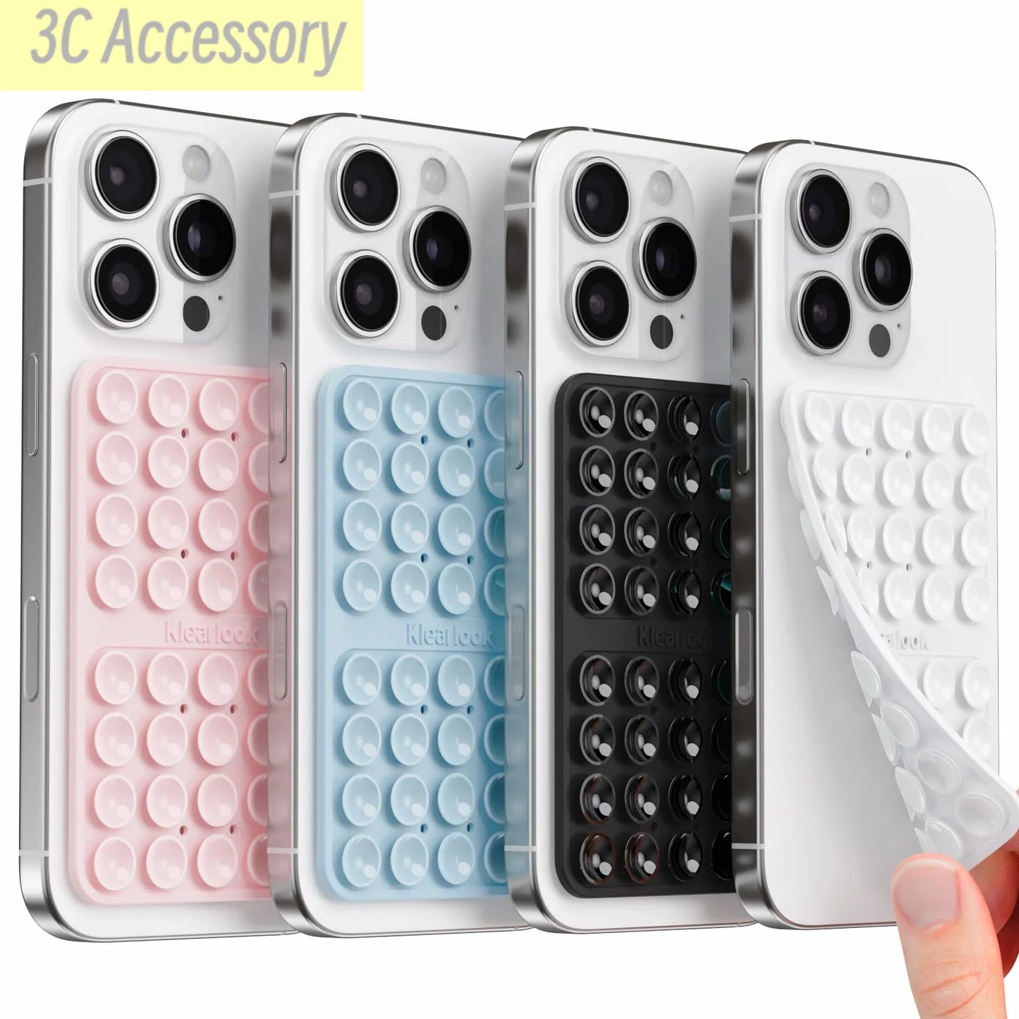 4 Pack Silicone Suction Phone Case Mount Silicon Adhesive Suction Cup Phone Mount Non Slip Sticky Phone Grip