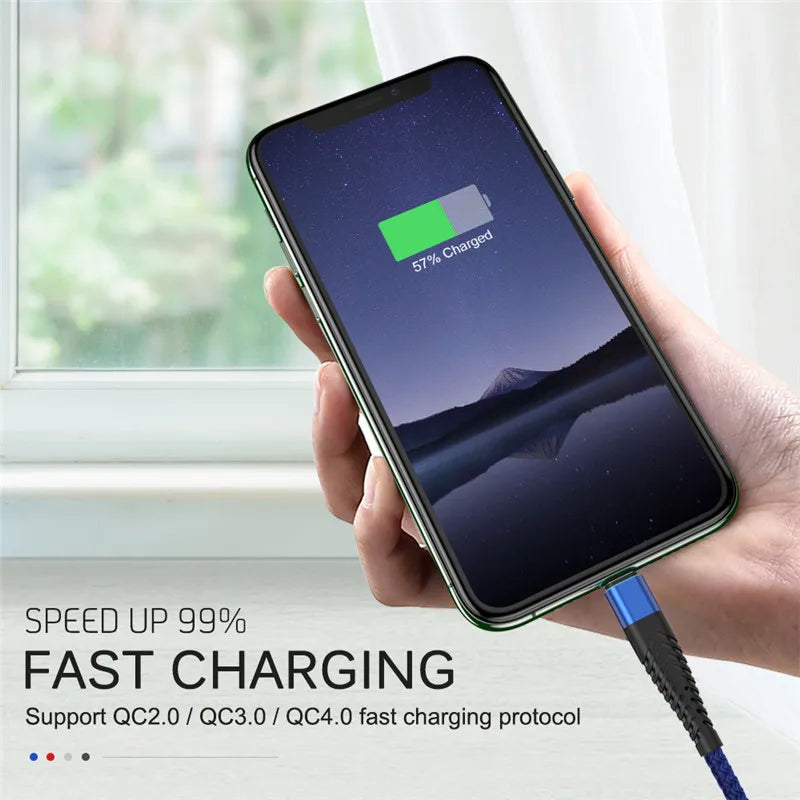 USB Cable For iPhone 14 13 12 11 Pro X XS Max 6 7 8 Plus SE Apple iPad Fast Charge Cord Origin Mobile Phone Charger Data Wire 3m