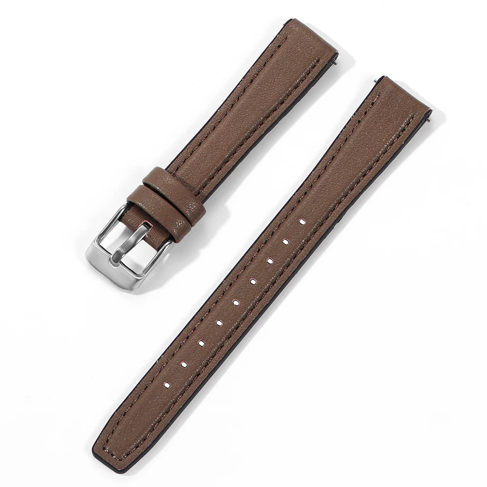 10mm 12mm Cow Leather Watch Strap Ultra-thin Wristbelt 14mm 16mm Slim Watch Band for SEIKO SSVW165 Women for Lola rose with Tool