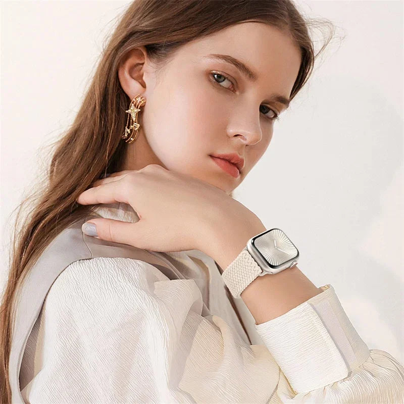 Braided Strap For Apple Watch band 40mm 44mm 42/46mm 49mm 45mm 38/41mm Magnetic buckle Bracelet Series 10 SE 9 8 7 6 5 4 Ultra 2