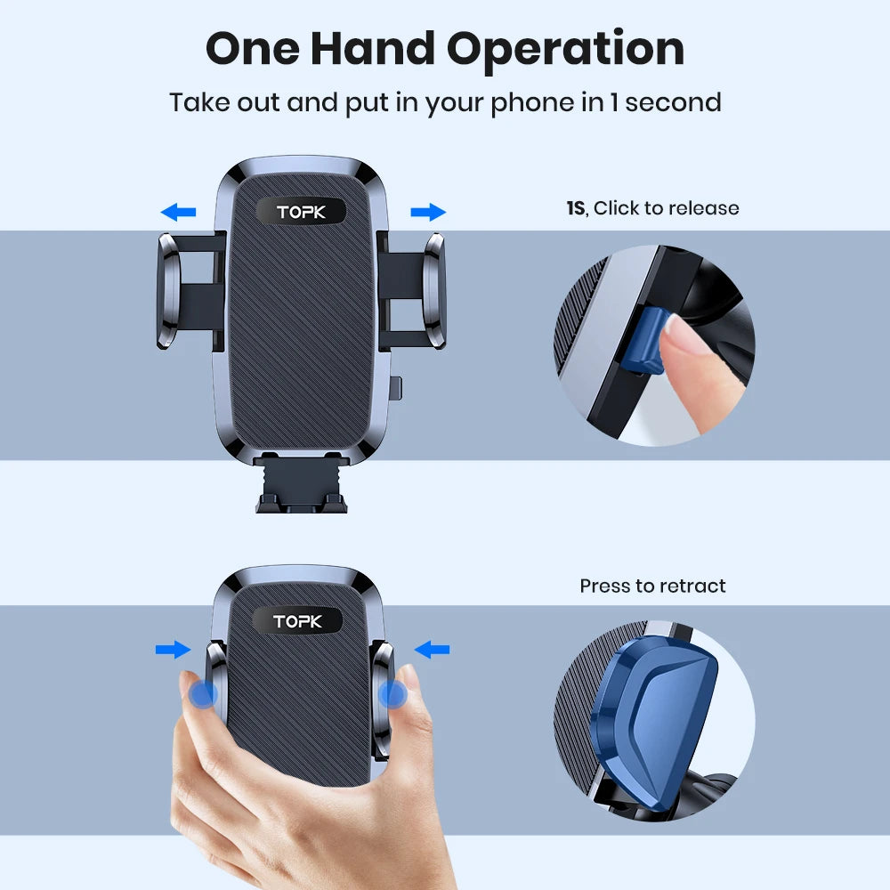ftvae D36-S Car Phone Holder Mount, [Upgraded Support Function] Metal Hook Cell Phone Holder For Car Air Vent for All Phones