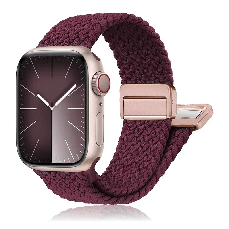 Braided Strap For Apple Watch band 40mm 44mm 42/46mm 49mm 45mm 38/41mm Magnetic buckle Bracelet Series 10 SE 9 8 7 6 5 4 Ultra 2