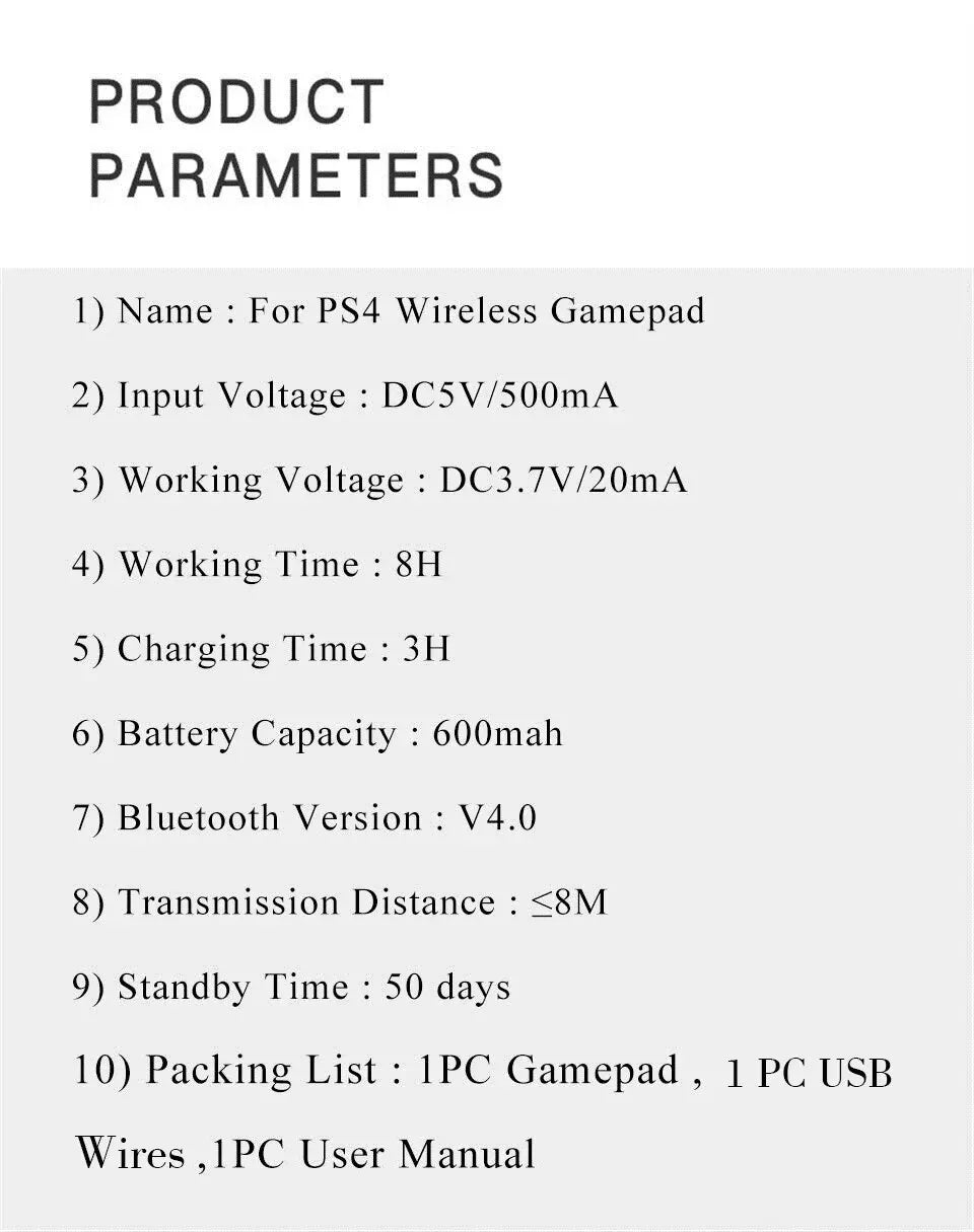GAMINJA P48 Wireless Gamepad with Six Axis Gyroscope Game Controller For PS4 PS3 Console Wins 7 8 10