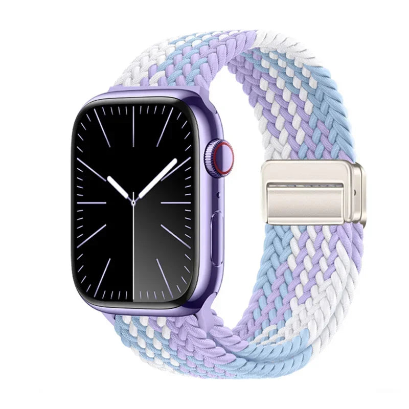 Braided Strap For Apple Watch band 40mm 44mm 42/46mm 49mm 45mm 38/41mm Magnetic buckle Bracelet Series 10 SE 9 8 7 6 5 4 Ultra 2