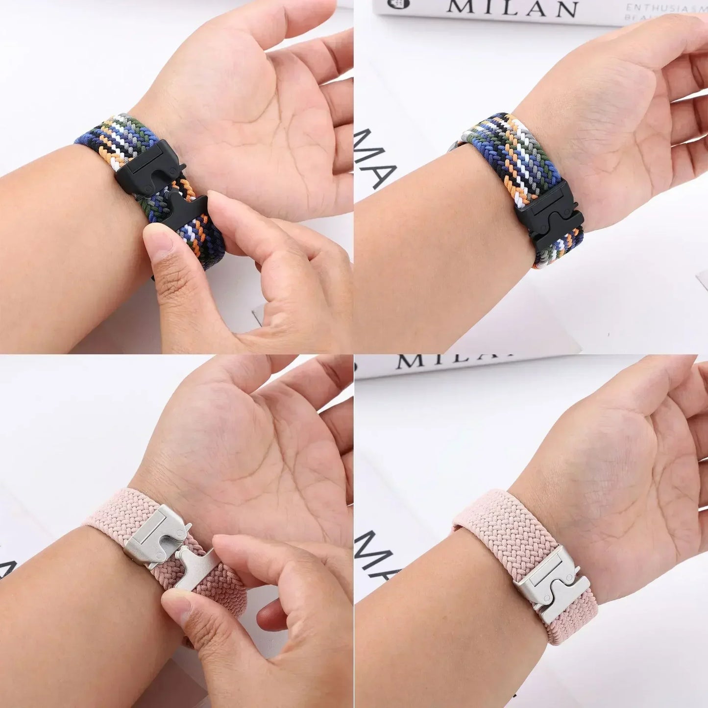 Parachute Braided Strap For Apple Watch Ultra 2 Band 49mm 46mm 45mm 42mm 44mm 40mm 41mm Nylon Bracelet iWatch 10 9 8 7 6 SE Belt