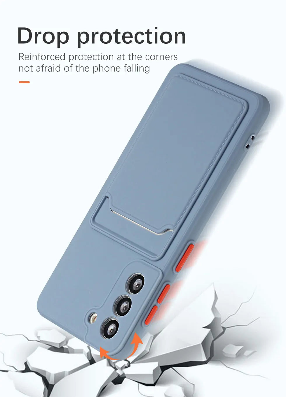 Card Slot Bag Holder Phone Case For Samsung Galaxy S24 S23 S22 S21 S20 Plus FE Note 20 Ultra Bumper Wallet Soft Shockproof Cover