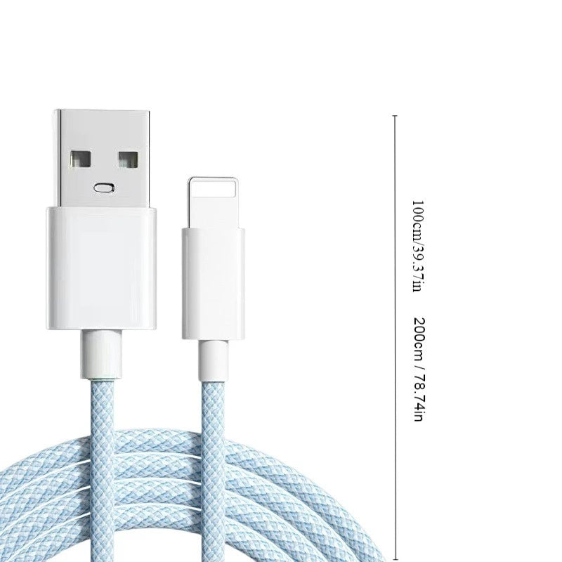 1/2/3 PACK, 3.3ft/6.6ft, USB-A to Lightning, 2.4A fast charging cable for Apple phone, for iPhone6/7/8plus/X/XR/XS/11/12/13/14P