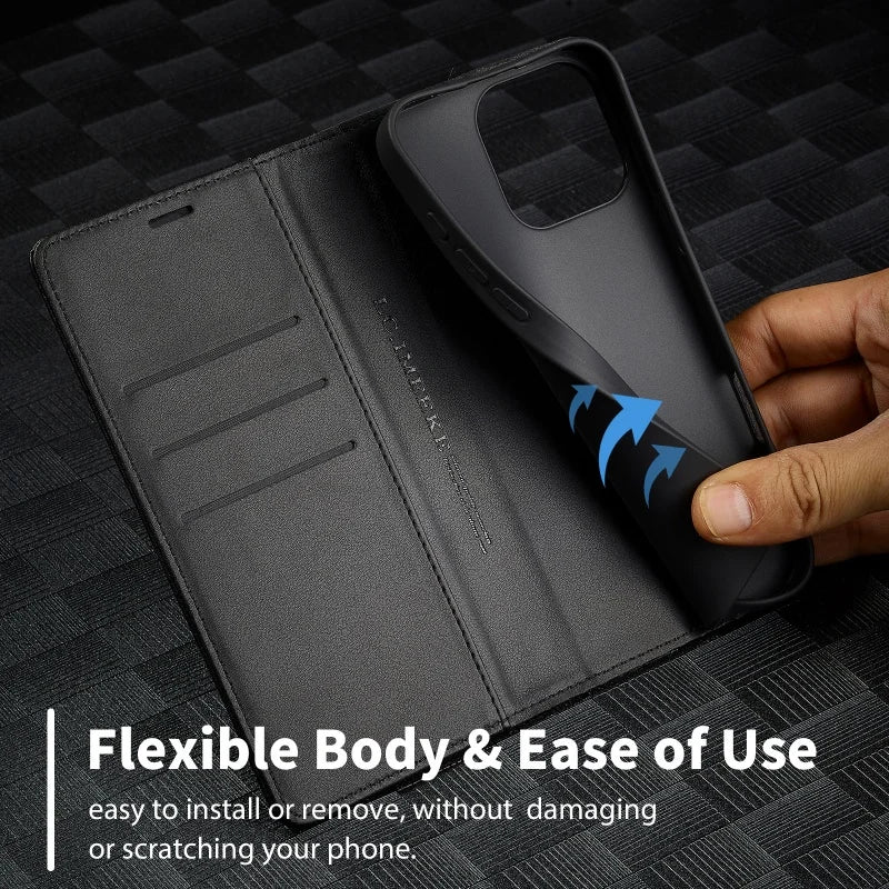 Luxury Flip Leather Phone Case For iPhone 16 15 14 13 Pro Max Plus 12 11 XS Carbon Fiber Texture Wallet Holder Protective Cover