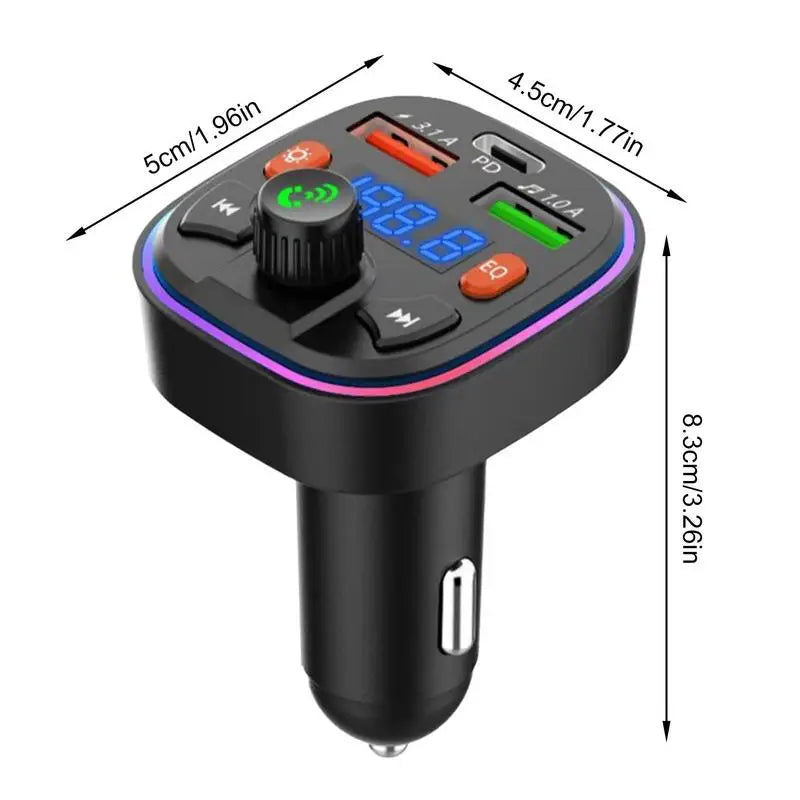 FM Transmitter For Car Blue Tooth Fast Charging
