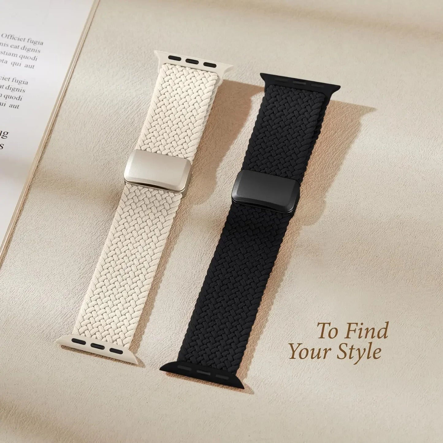 Braided Strap For Apple Watch band 40mm 44mm 42/46mm 49mm 45mm 38/41mm Magnetic buckle Bracelet Series 10 SE 9 8 7 6 5 4 Ultra 2
