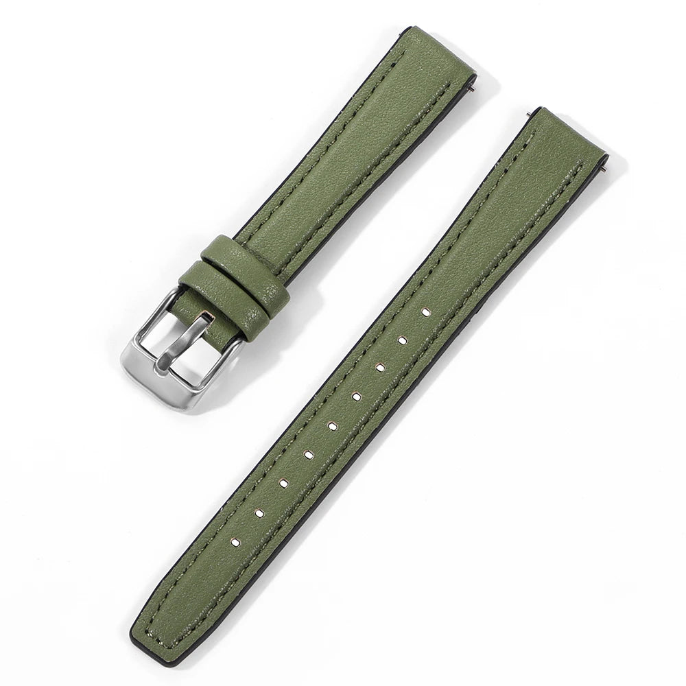 10mm 12mm Cow Leather Watch Strap Ultra-thin Wristbelt 14mm 16mm Slim Watch Band for SEIKO SSVW165 Women for Lola rose with Tool