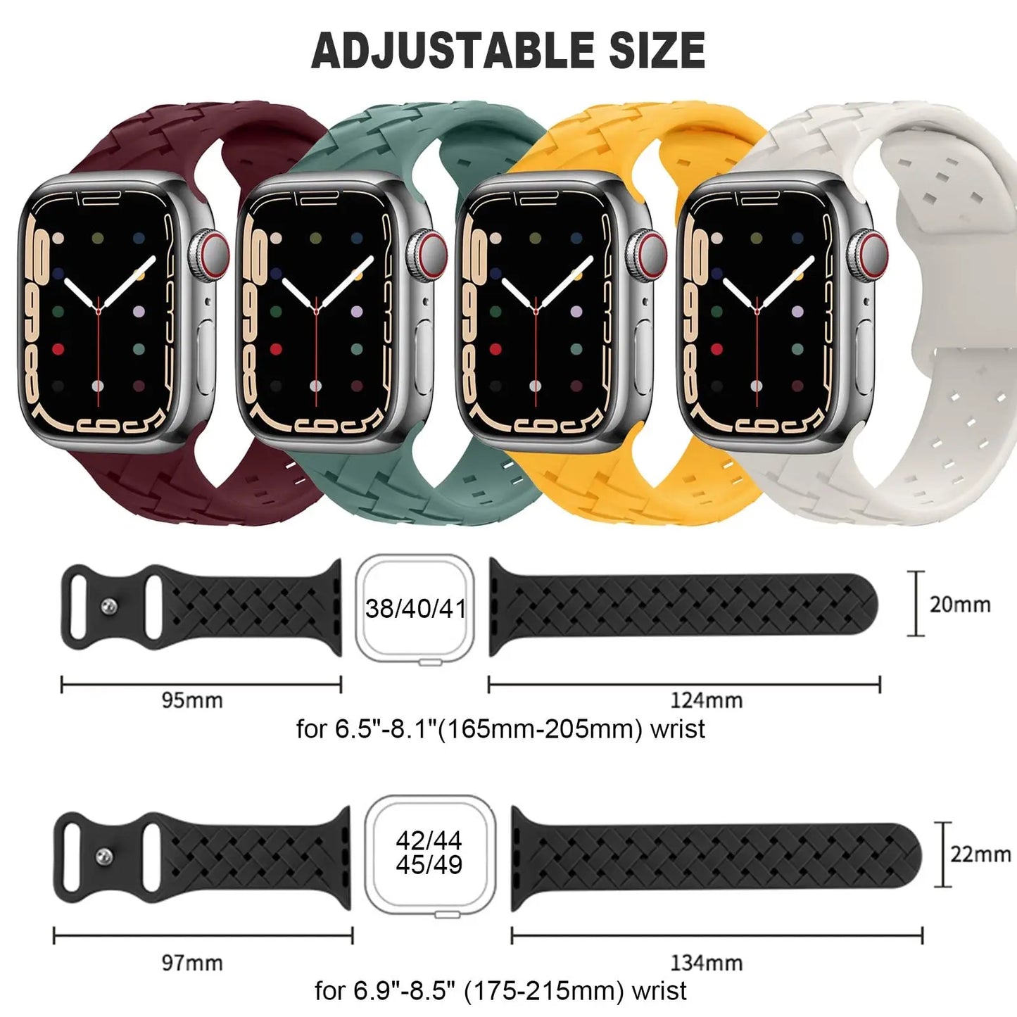 Sport Braided Silicone Strap For Apple Watch Band 44mm 40mm 45mm 49mm 46mm Breathable bracelet iwatch series 10 9 7 8 se ultra 2