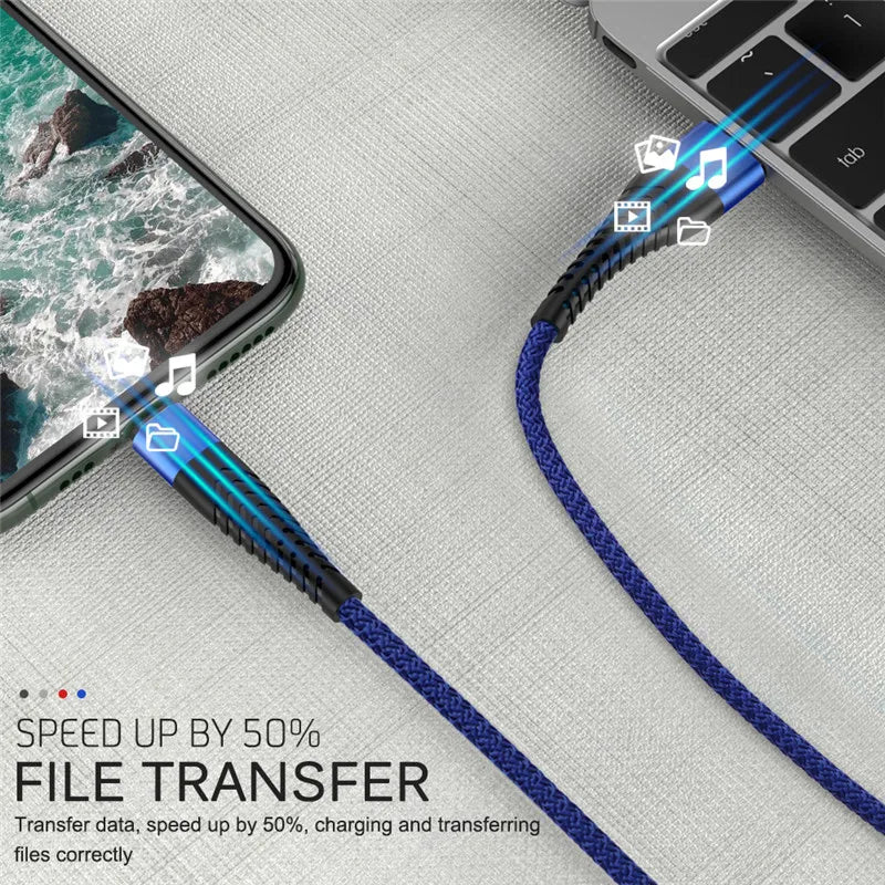 USB Cable For iPhone 14 13 12 11 Pro X XS Max 6 7 8 Plus SE Apple iPad Fast Charge Cord Origin Mobile Phone Charger Data Wire 3m