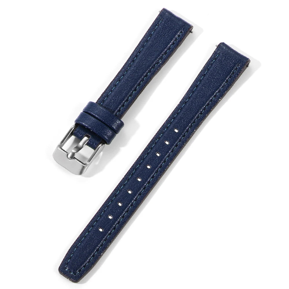 10mm 12mm Cow Leather Watch Strap Ultra-thin Wristbelt 14mm 16mm Slim Watch Band for SEIKO SSVW165 Women for Lola rose with Tool