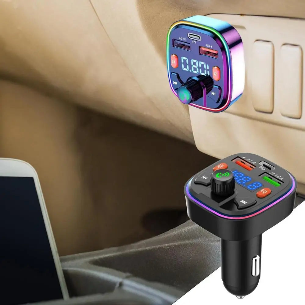 FM Transmitter For Car Blue Tooth Fast Charging