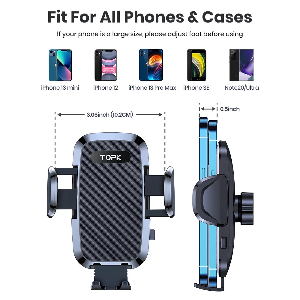 ftvae D36-S Car Phone Holder Mount, [Upgraded Support Function] Metal Hook Cell Phone Holder For Car Air Vent for All Phones