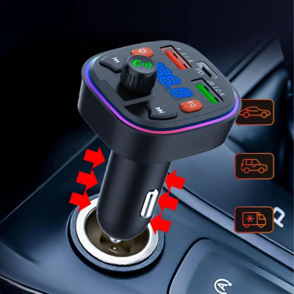 FM Transmitter For Car Blue Tooth Fast Charging