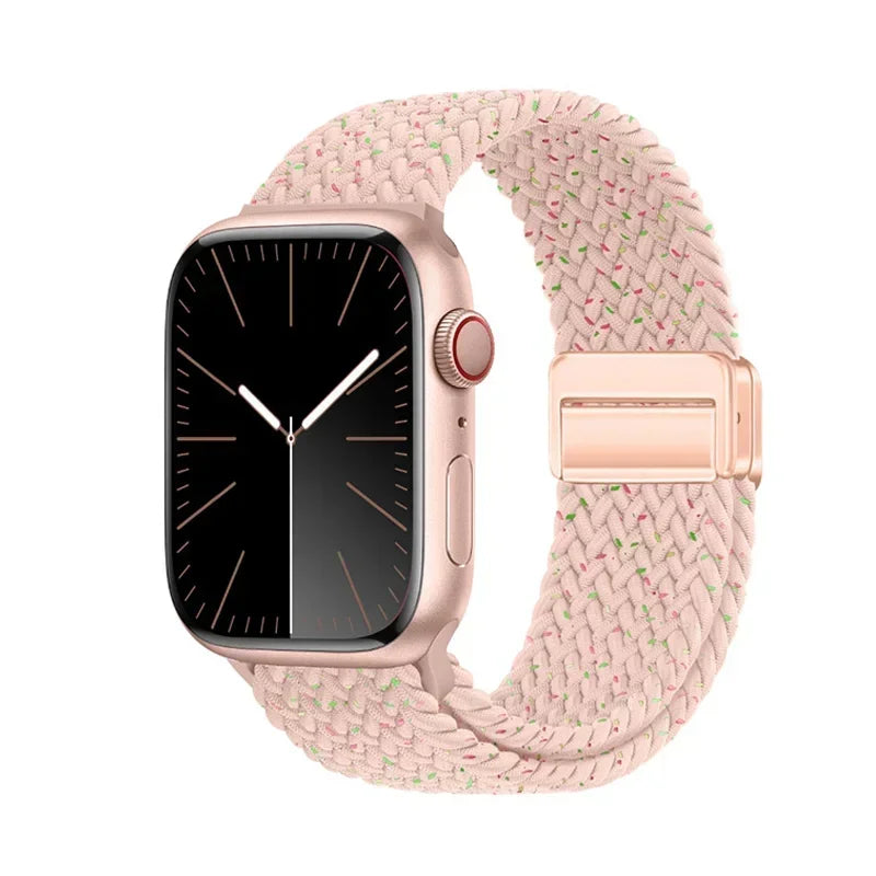 Braided Strap For Apple Watch band 40mm 44mm 42/46mm 49mm 45mm 38/41mm Magnetic buckle Bracelet Series 10 SE 9 8 7 6 5 4 Ultra 2