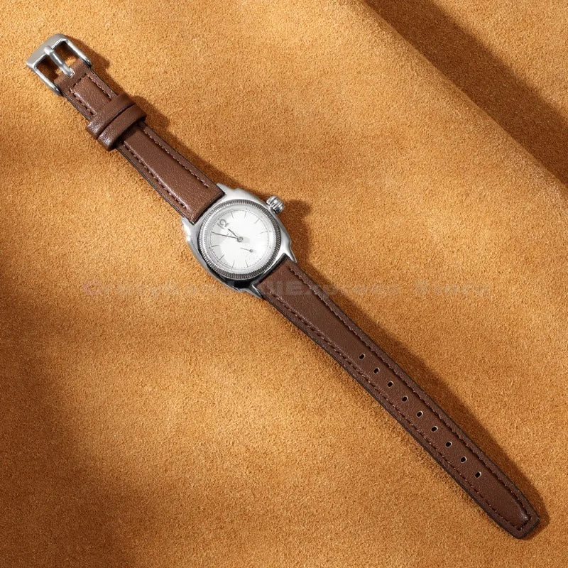 10mm 12mm Cow Leather Watch Strap Ultra-thin Wristbelt 14mm 16mm Slim Watch Band for SEIKO SSVW165 Women for Lola rose with Tool