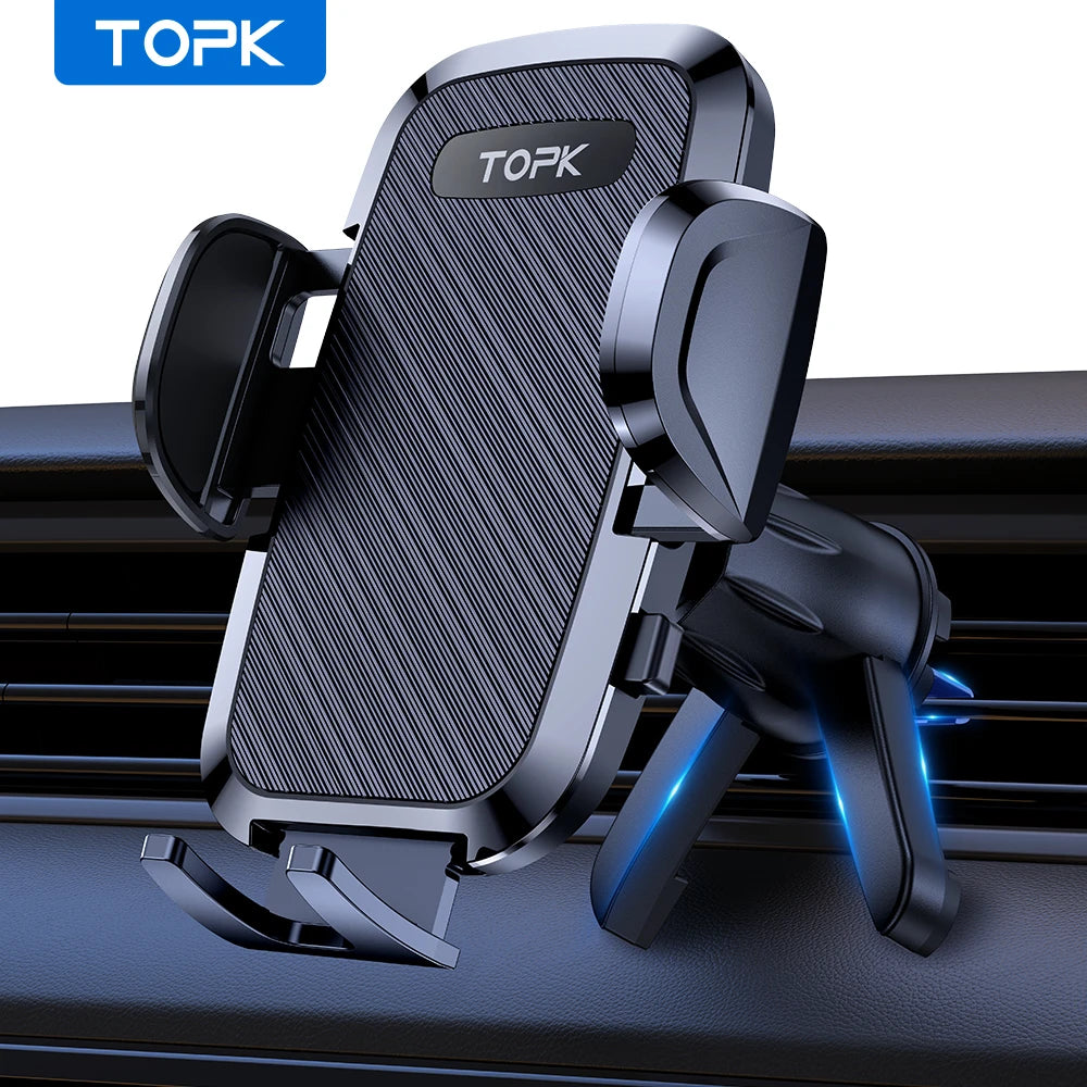 ftvae D36-S Car Phone Holder Mount, [Upgraded Support Function] Metal Hook Cell Phone Holder For Car Air Vent for All Phones