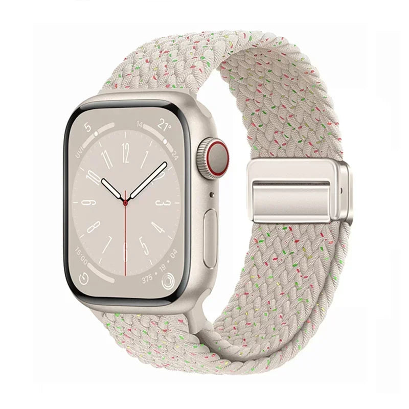 Braided Strap For Apple Watch band 40mm 44mm 42/46mm 49mm 45mm 38/41mm Magnetic buckle Bracelet Series 10 SE 9 8 7 6 5 4 Ultra 2
