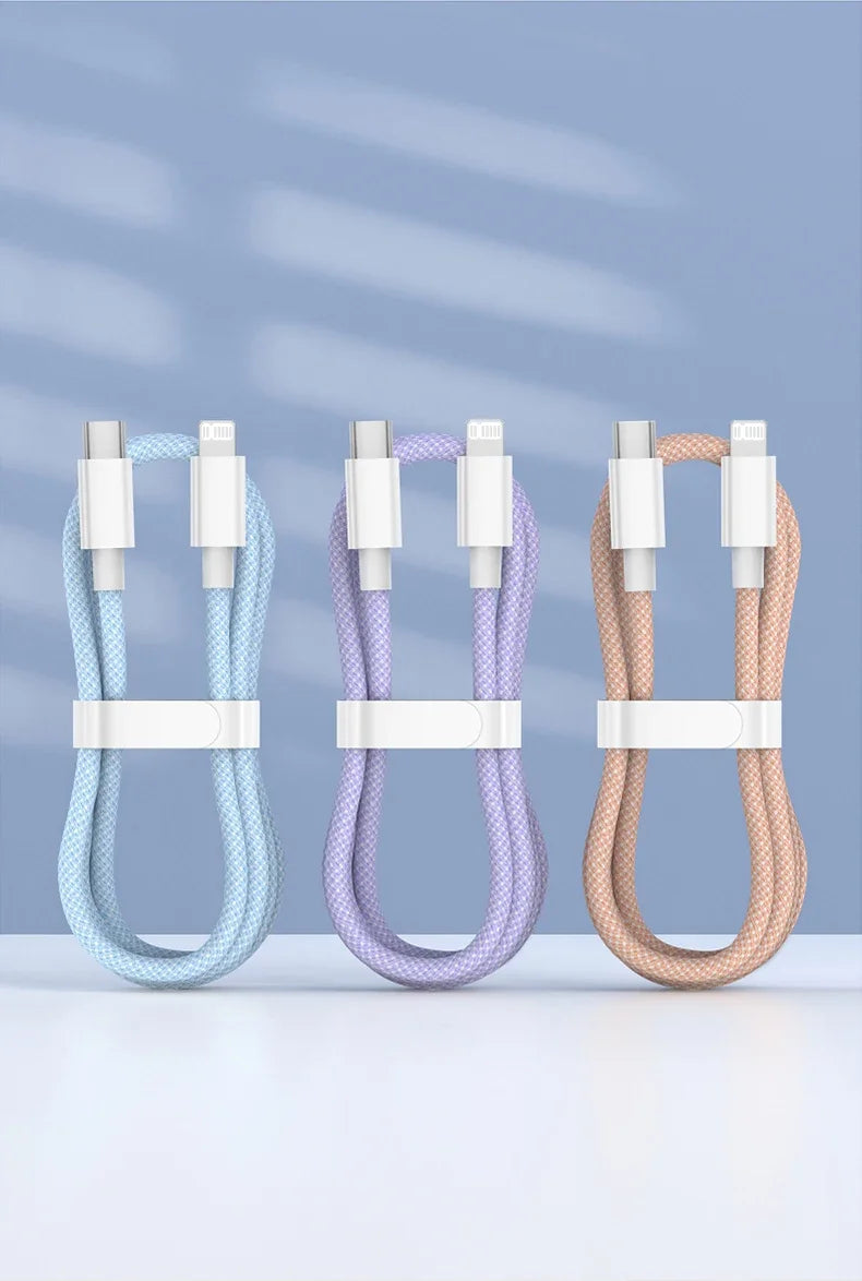 Braided USB-C To Lightning PD 20W Fast Charge Cable For iPhone X XR XS Max 11 12 13 14 Pro Max 6s 7 8 Plus Charging Data Cord