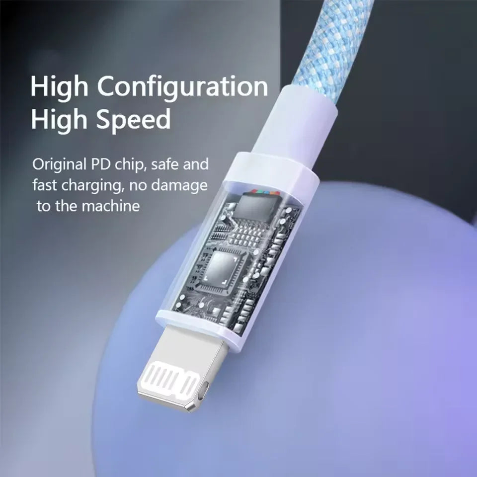 Braided USB-C To Lightning PD 20W Fast Charge Cable For iPhone X XR XS Max 11 12 13 14 Pro Max 6s 7 8 Plus Charging Data Cord
