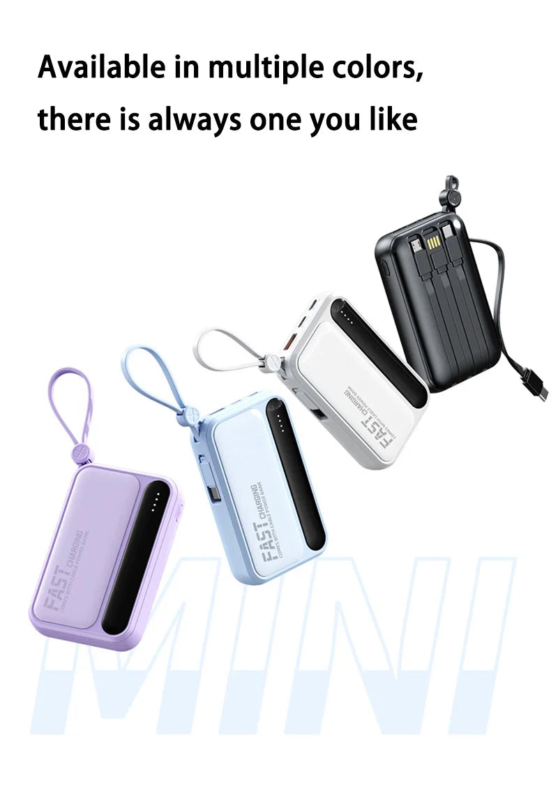 Xiaomi 100000mAh Large Capacity Power Bank Portable fast charging power bank with built-in 4 Cables Battery