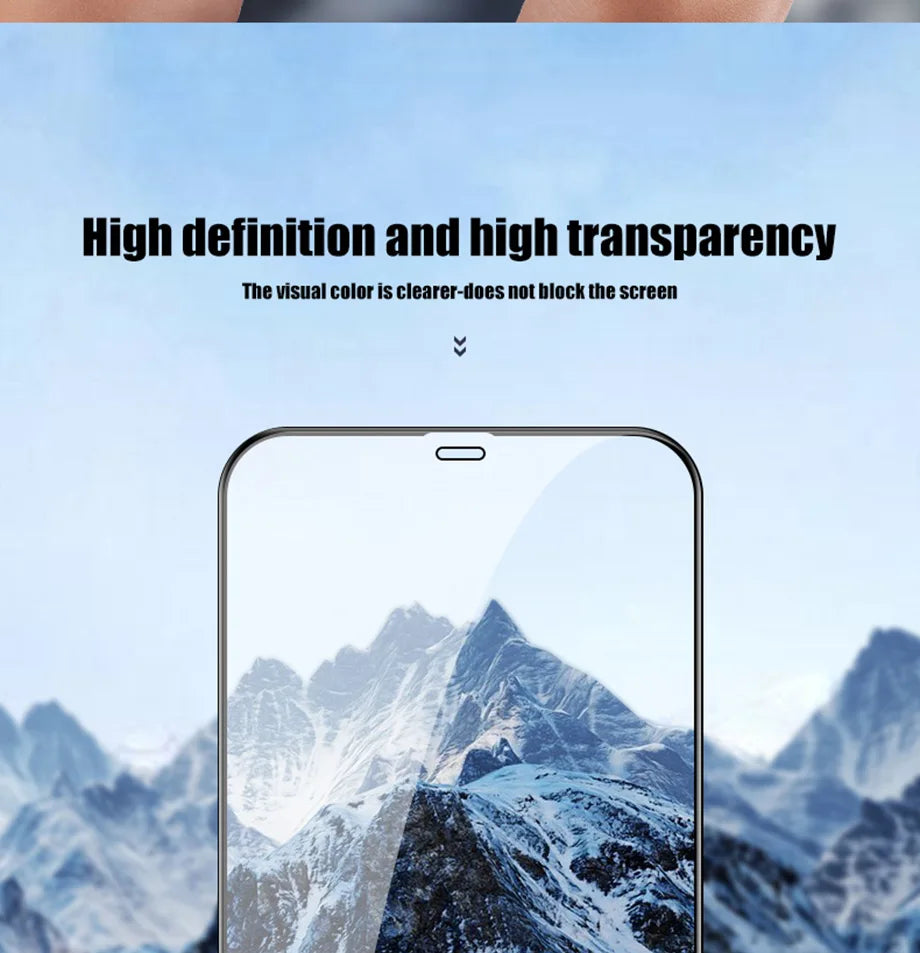5Pcs Tempered Glass For iPhone 14 13 12 11 15 Pro XR XS Max iPhone 7 8Plus Full Cover Protective Glass Film