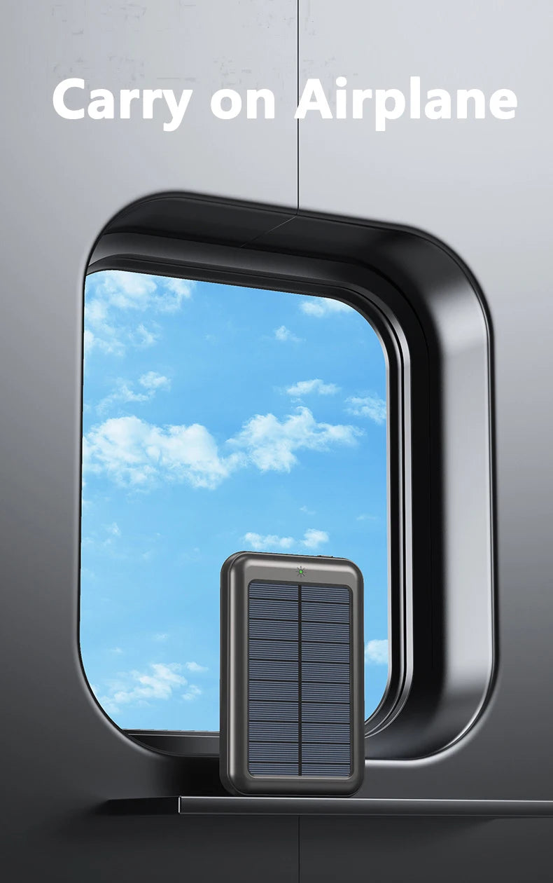 20000mAh Magnetic Wireless Charger Solar Power Bank Portable Charger Fast Charging Powerbank for iPhone 15 Xiaomi Huawei Samsung