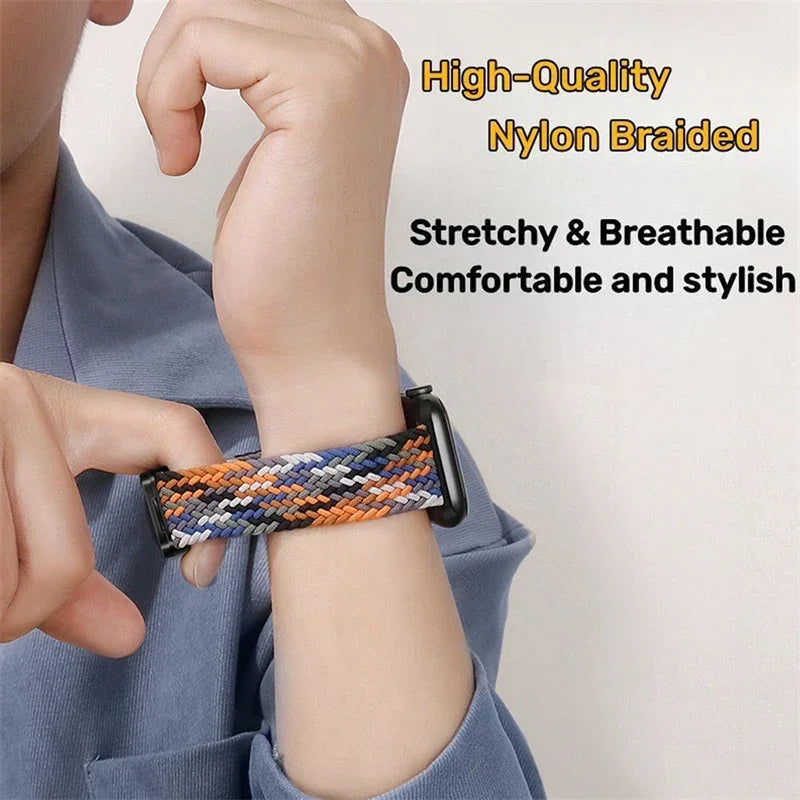 Braided Strap For Apple Watch band 40mm 44mm 42/46mm 49mm 45mm 38/41mm Magnetic buckle Bracelet Series 10 SE 9 8 7 6 5 4 Ultra 2