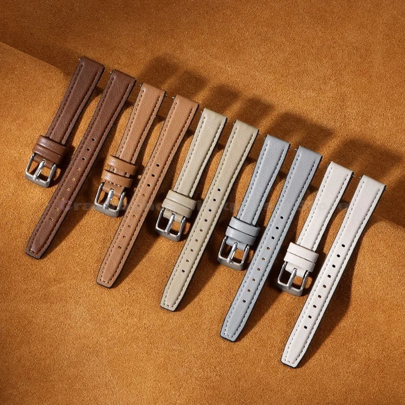 10mm 12mm Cow Leather Watch Strap Ultra-thin Wristbelt 14mm 16mm Slim Watch Band for SEIKO SSVW165 Women for Lola rose with Tool