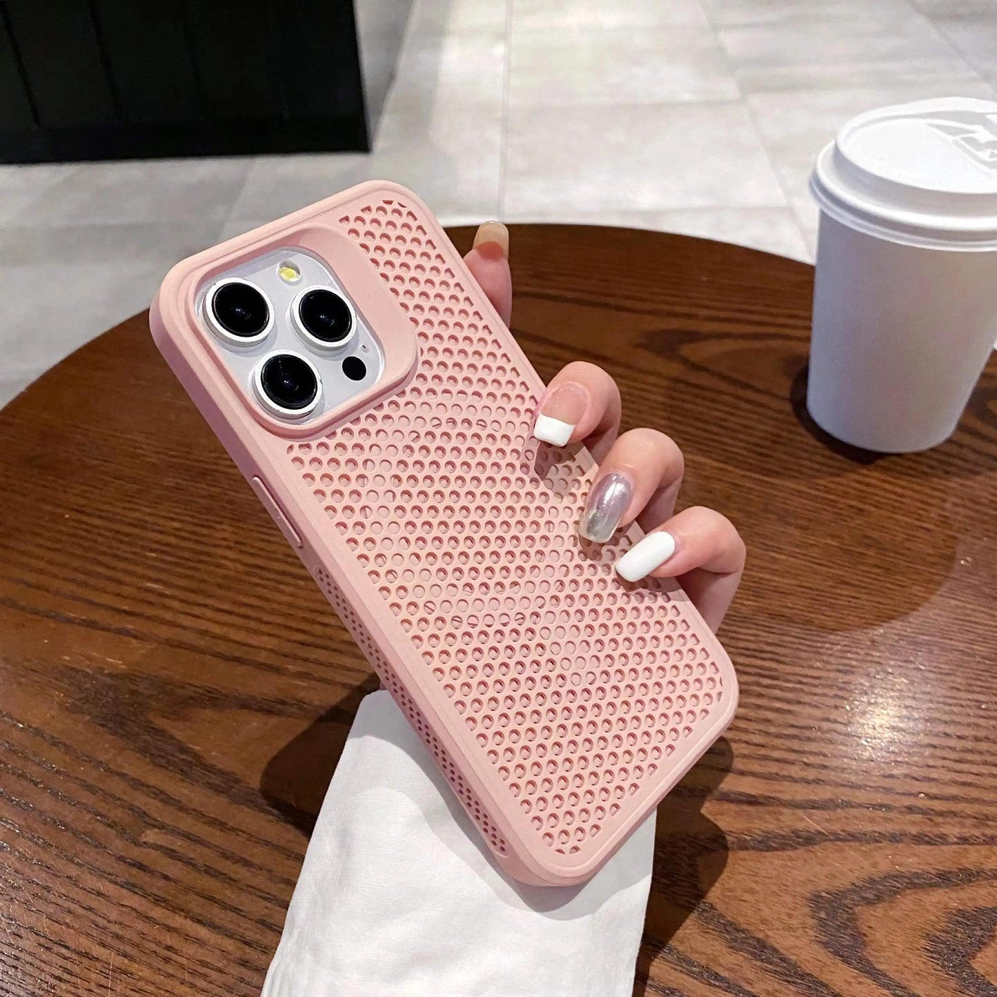 Heat Dissipation Mesh For iPhone15 12 13 11 14 Pro Max plus Cooling Breathable Wireless Charging Cover