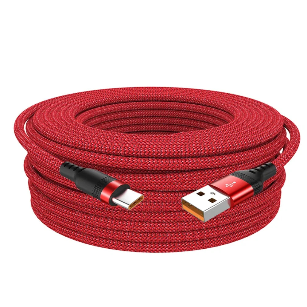 NNBILI 6A Extra Long Data Cable Nylon USB C Fast Charging Cable for Samsung Iphone Huawei Xiaomi Data Wire Cord Charger Cables 5m/8m