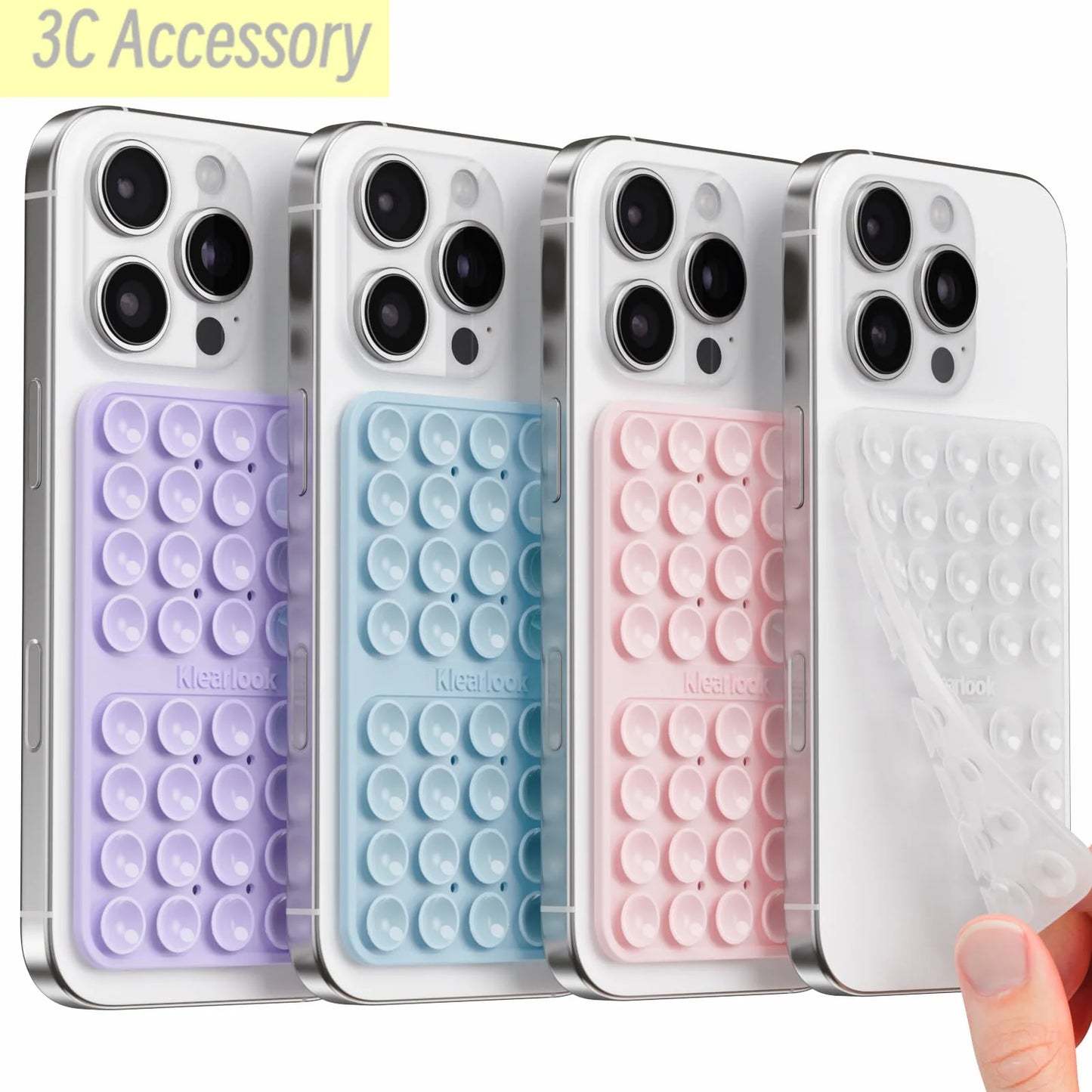 4 Pack Silicone Suction Phone Case Mount Silicon Adhesive Suction Cup Phone Mount Non Slip Sticky Phone Grip