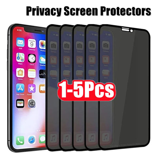 1-5Pcs Privacy Screen Protector for IPhone 12 13 Pro Max Mini 7 Plus Anti-Spy Tempered Glass for iPhone 11 14 15 PRO XS MAX XR X