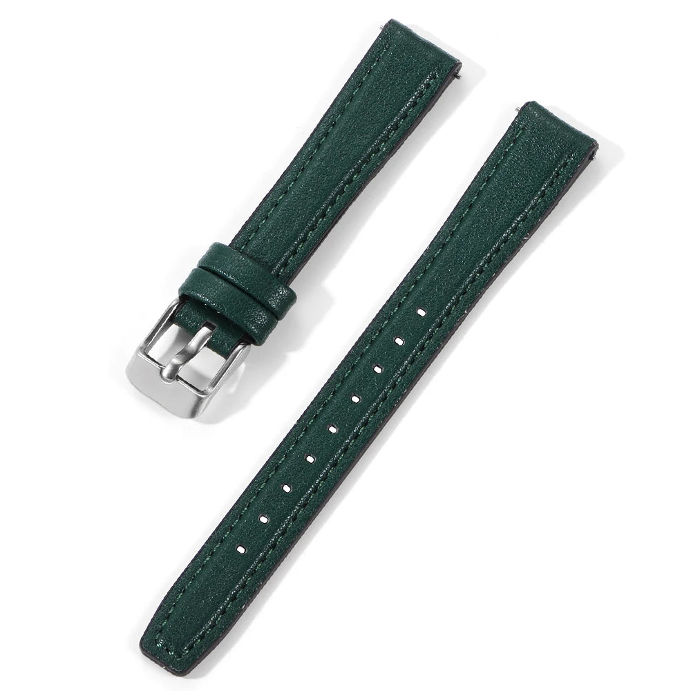 10mm 12mm Cow Leather Watch Strap Ultra-thin Wristbelt 14mm 16mm Slim Watch Band for SEIKO SSVW165 Women for Lola rose with Tool