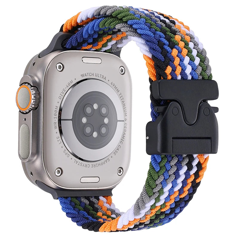 Parachute Braided Strap For Apple Watch Ultra 2 Band 49mm 46mm 45mm 42mm 44mm 40mm 41mm Nylon Bracelet iWatch 10 9 8 7 6 SE Belt