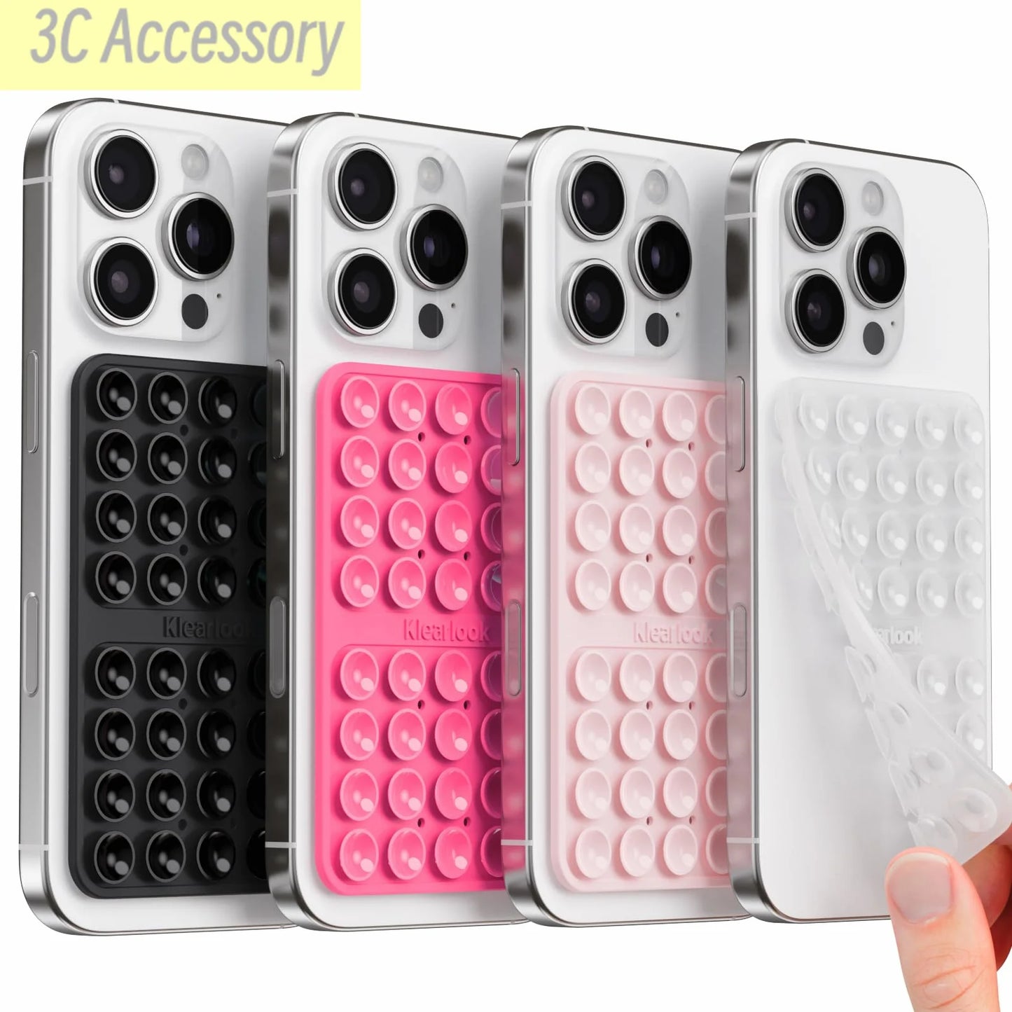 4 Pack Silicone Suction Phone Case Mount Silicon Adhesive Suction Cup Phone Mount Non Slip Sticky Phone Grip