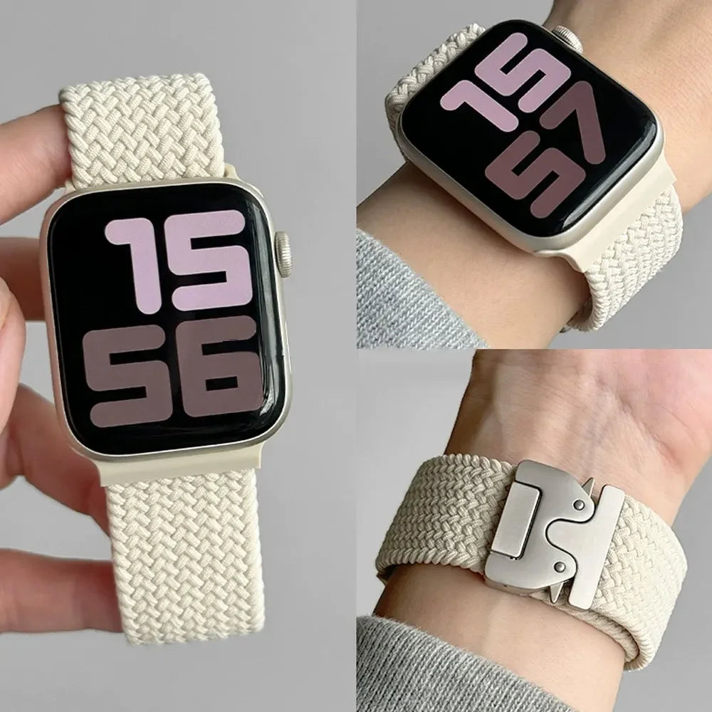 Parachute Braided Strap For Apple Watch Ultra 2 Band 49mm 46mm 45mm 42mm 44mm 40mm 41mm Nylon Bracelet iWatch 10 9 8 7 6 SE Belt
