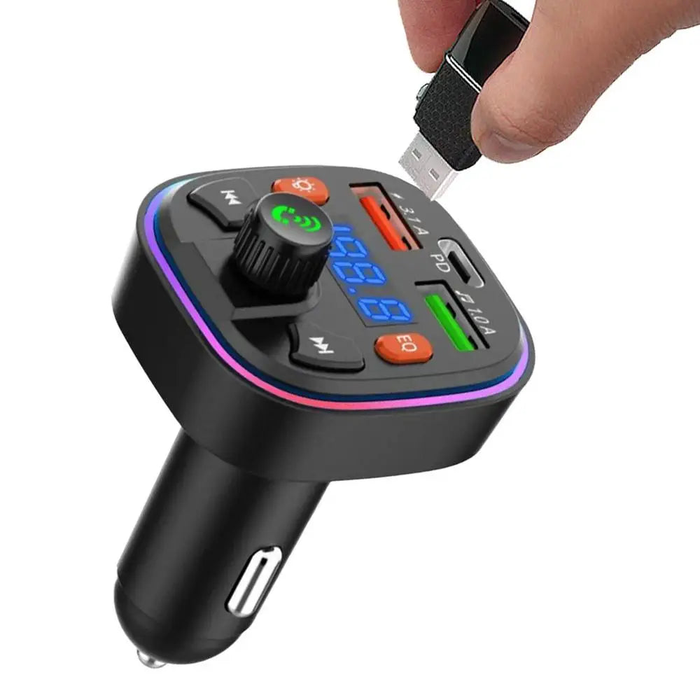 FM Transmitter For Car Blue Tooth Fast Charging