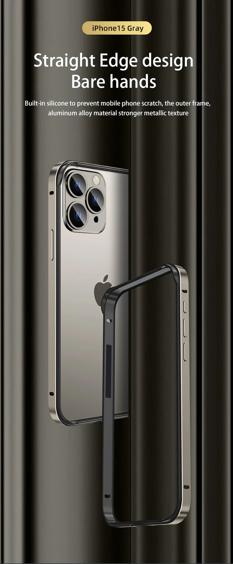 Luxury Silicone Frame Hybird Aluminum Bumper Case For iPhone 14 Plus 13 12 Mini 11 15 Pro Max 14pro XR XS Accessories